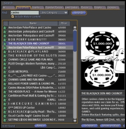 Results of 'Casino' Search in Classifieds in Second Life, April 17, 2007
